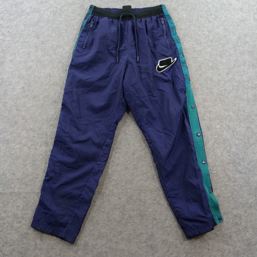 Nike Sportswear NSW Pants Blue Track Mens Small Tearaway Snap Sweatpants Retro